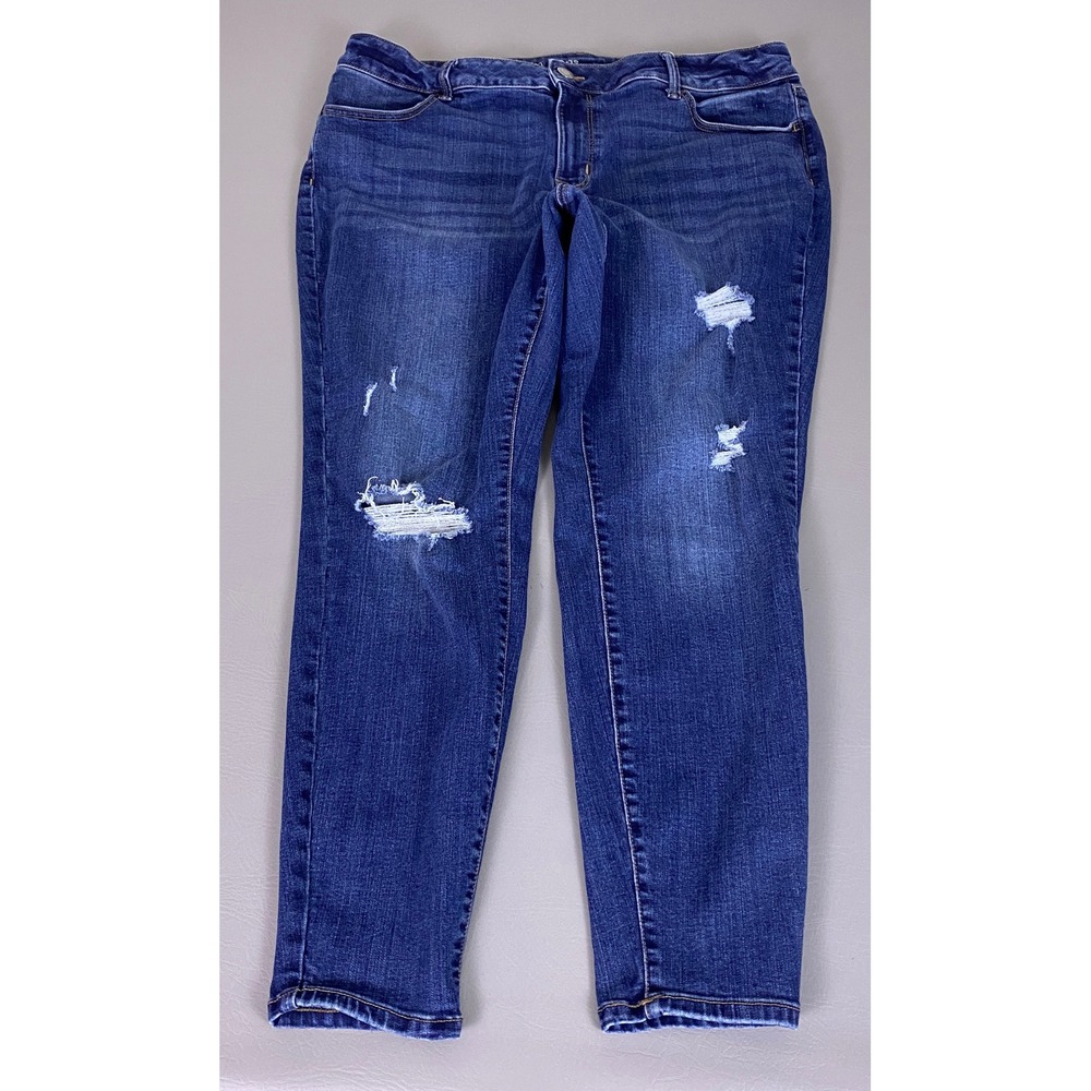 m jeans by maurices Jeans Plus‎ Size 16W Blue Mid-Rise Skinny Distressed Denim
